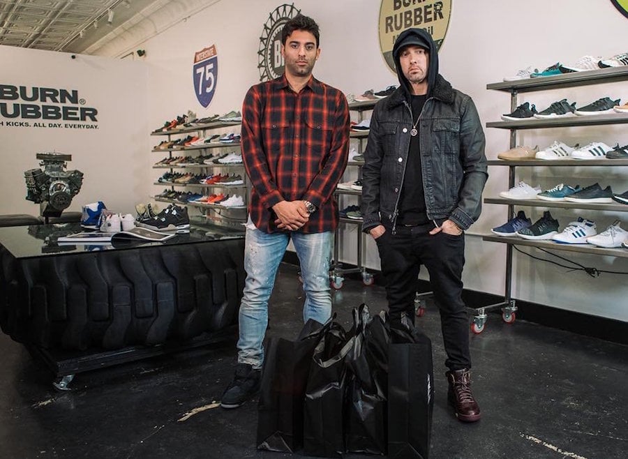 Eminem Goes Sneaker Shopping at Burn Rubber