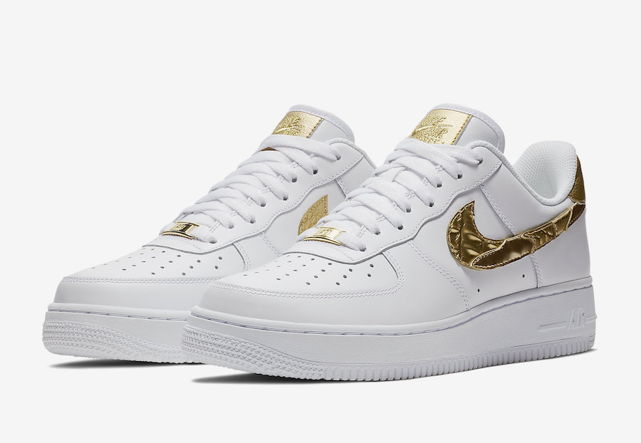 Nike Air Force 1 Low CR7 Cristiano Ronaldo Gold Patchwork AQ0666-100