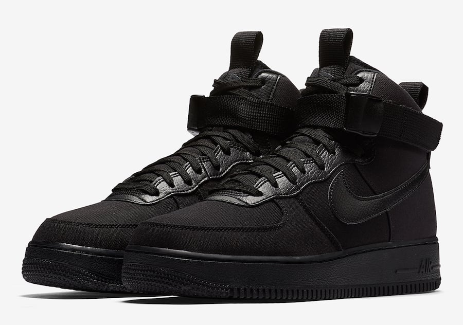 Nike Air Force 1 High Canvas Triple Black AH6768-001