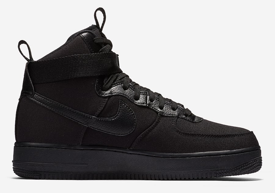 air force 1 high black canvas