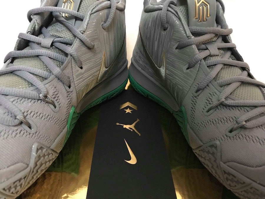 kyrie 4 green and gray