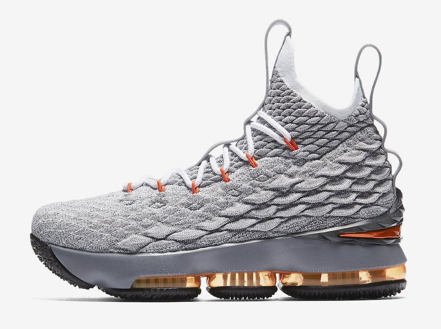 Nike LeBron 15 Safety Orange Grey 922811-080