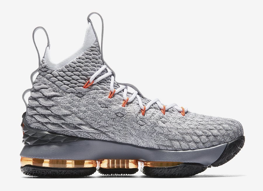 Nike LeBron 15 Safety Orange Grey 922811-080