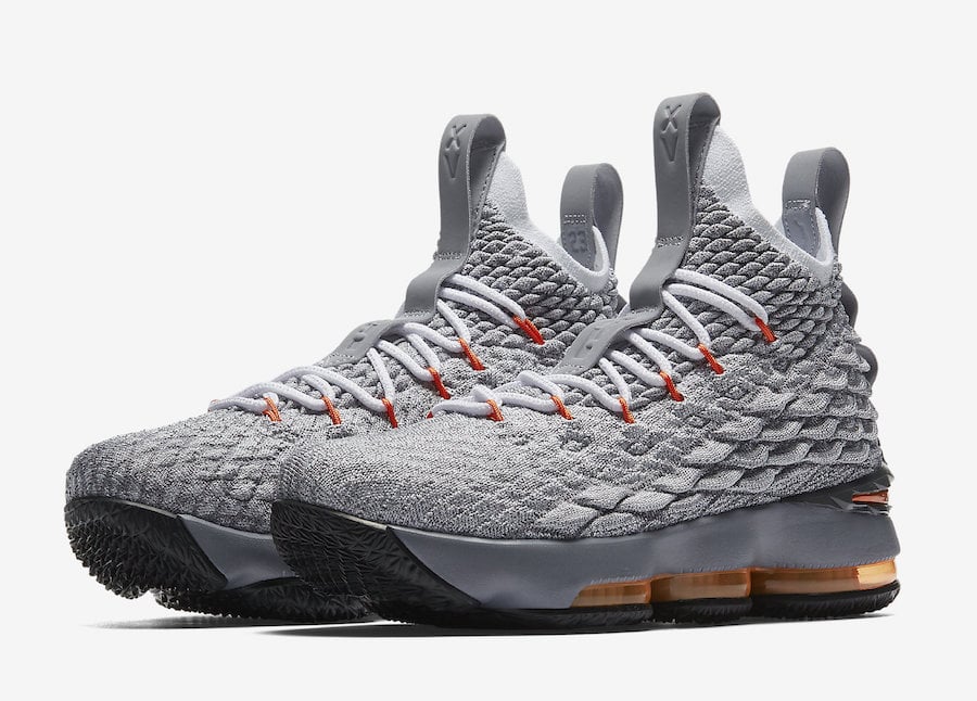 Nike LeBron 15 Safety Orange Grey 922811-080