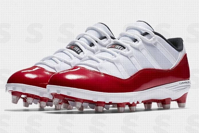 Air Jordan 11 Low Cleats Red Blue 