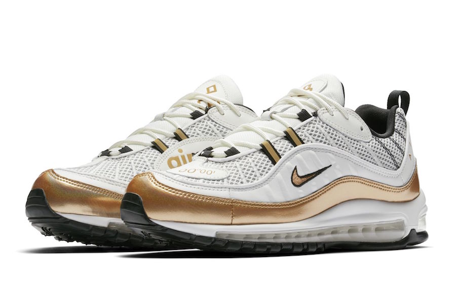 white and gold air max