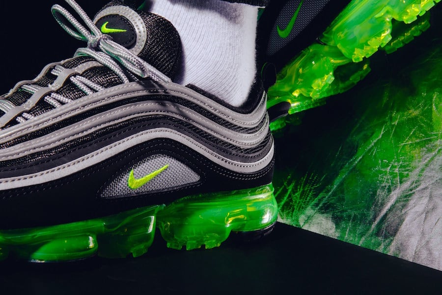 Nike Air VaporMax 97 Volt Neon On Feet