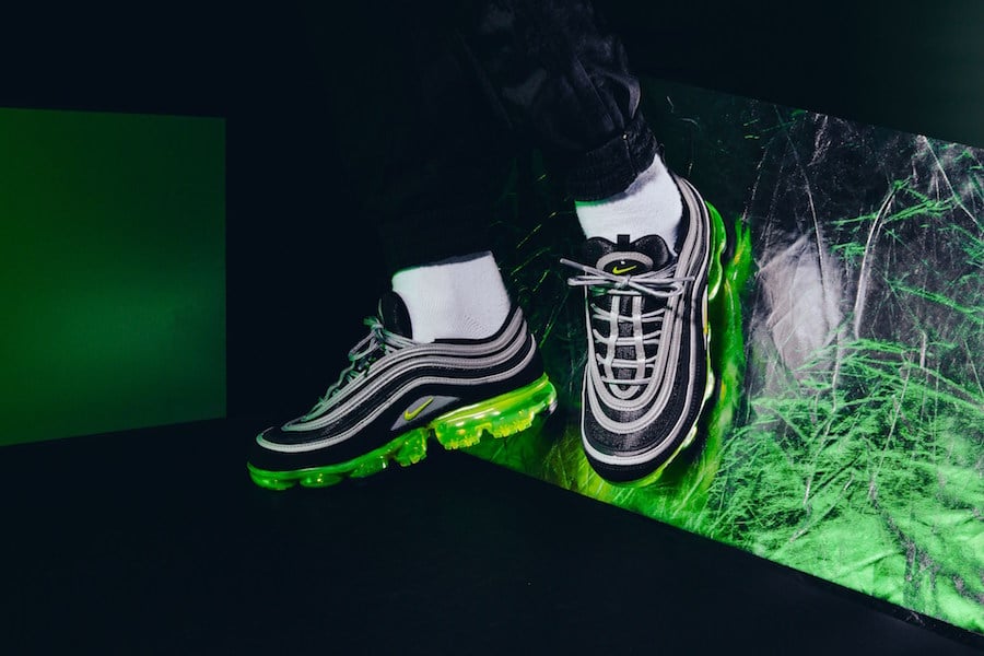 Nike Air VaporMax 97 Volt Neon On Feet