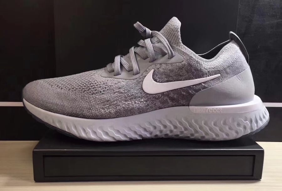 grey nike epic react flyknit