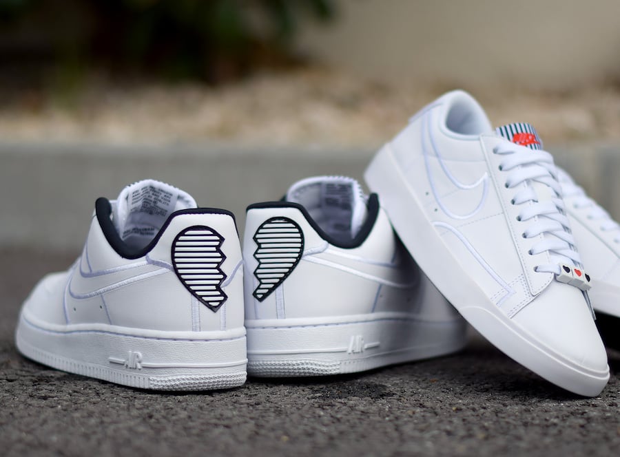 nike air force 1 with heart