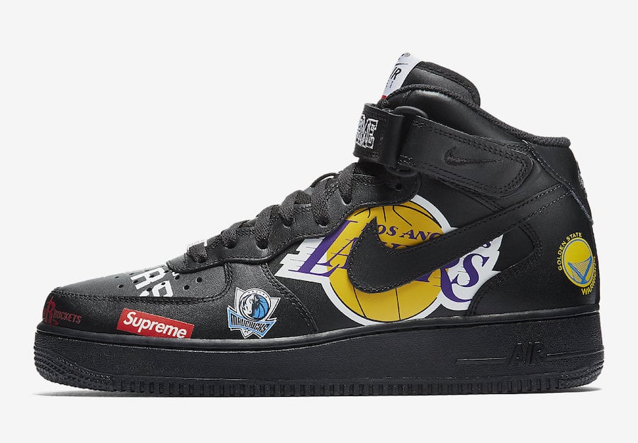 Supreme NBA Nike Air Force 1 Mid Black AQ8017-001