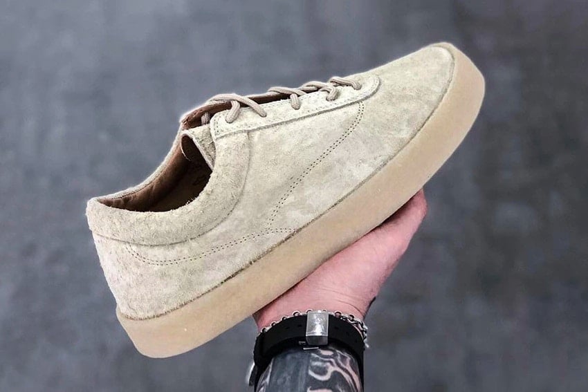 Yeezy Chalk Thick Snaggy Suede Crepe Sneaker