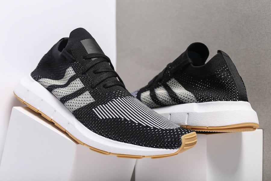 adidas swift run white with black stripes