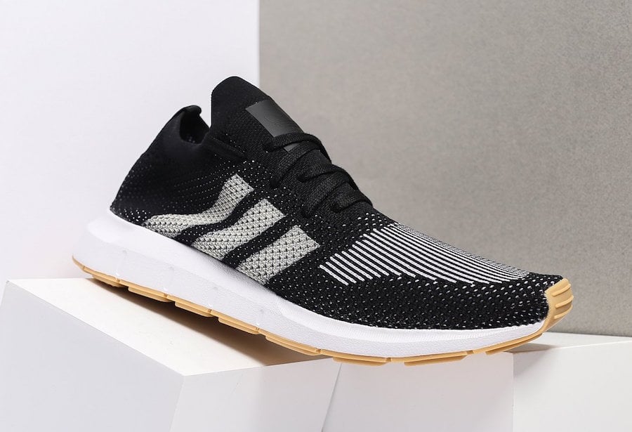 adidas Swift Run Primeknit in Black, White and Gum