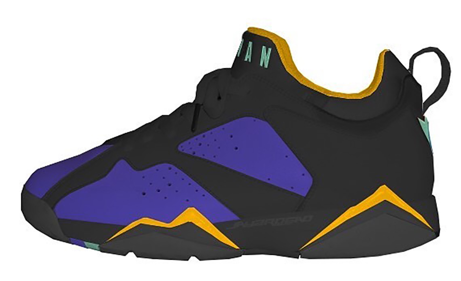 Air Jordan 7 Low Bright Concord Black Midas Gold Tourmaline