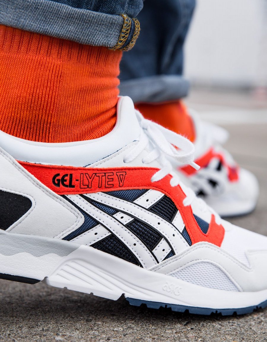 asics gel lyte v white orange