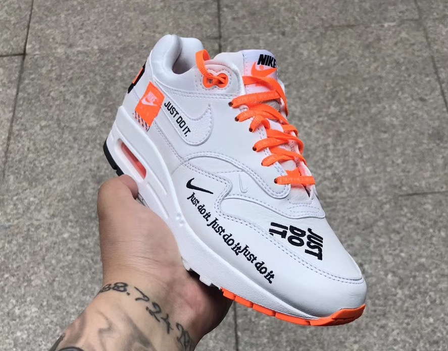 nike air max just do it white orange