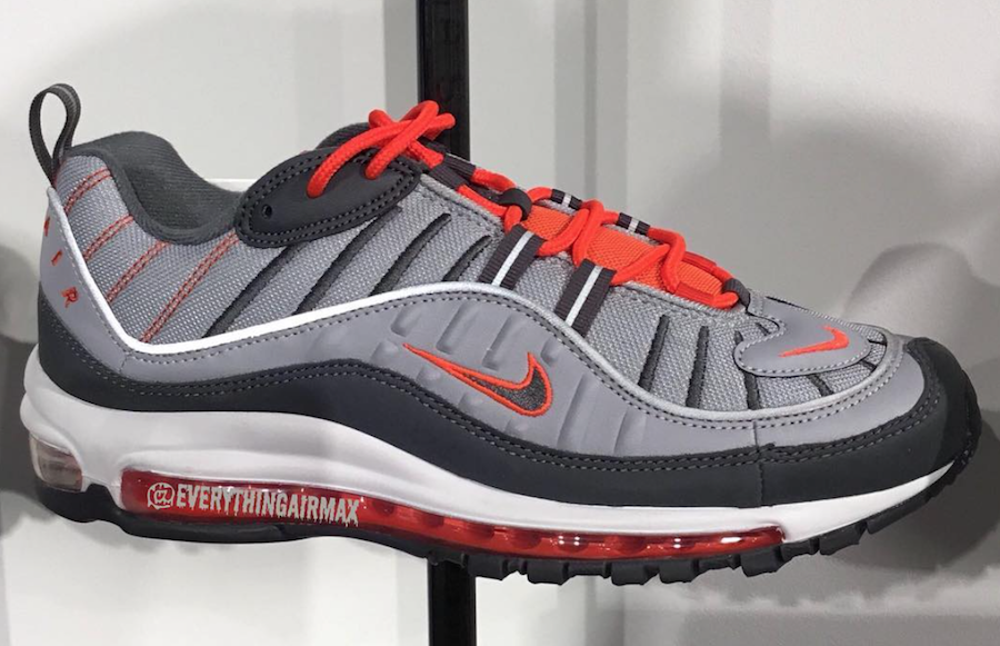 Nike Air Max 98 Dark Grey Wolf Grey Total Crimson