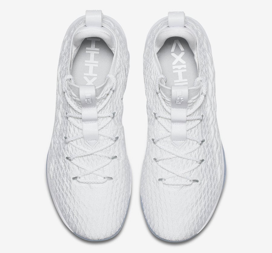 Nike LeBron 15 Low White Metallic Silver Atmosphere Grey AO1755-100