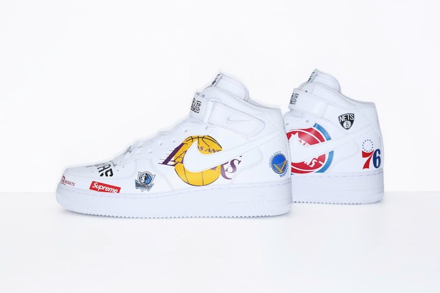 Supreme NBA Nike Air Force 1 Mid White