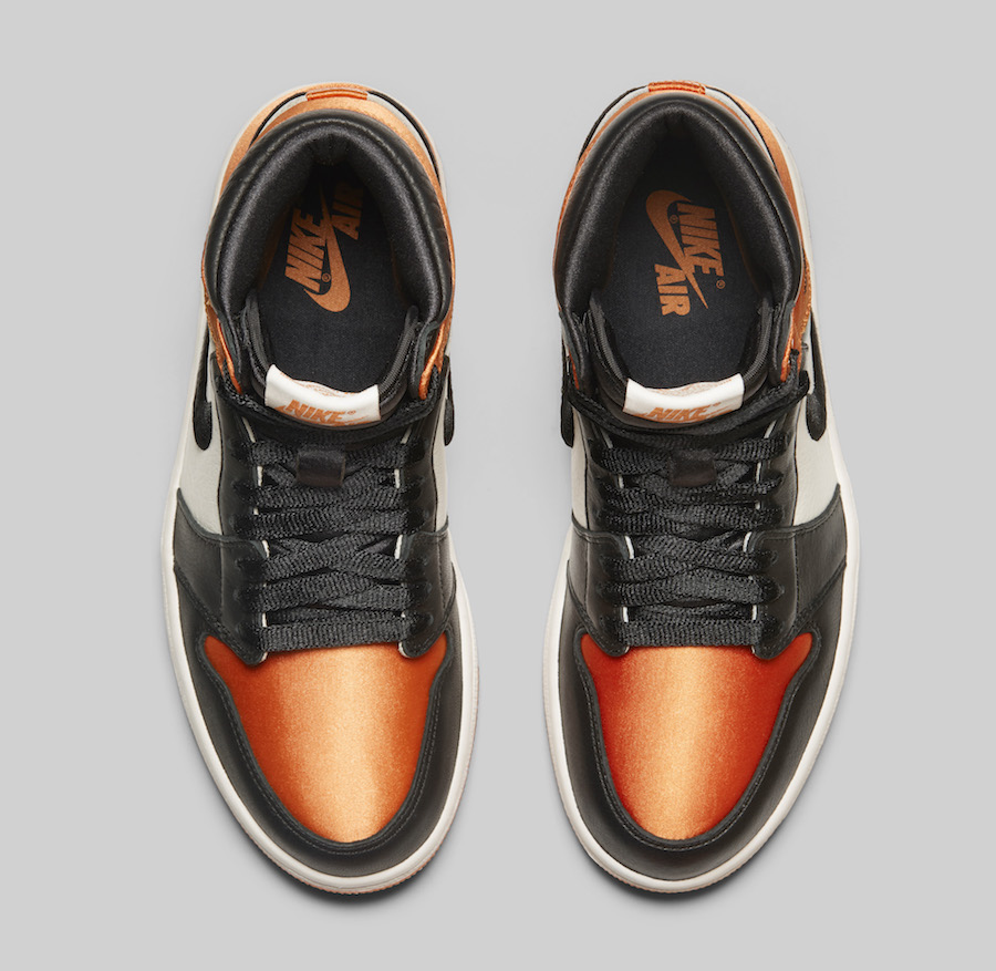 Air Jordan 1 Satin Shattered Backboard Black Starfish Sail AV3725-010