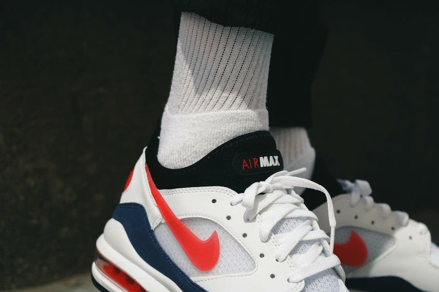 Nike Air Max 93 Flame Red On Feet
