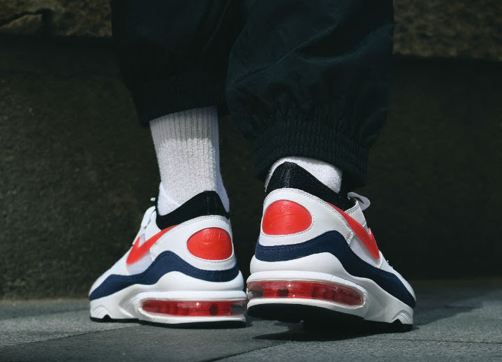 Nike Air Max 93 Flame Red On Feet