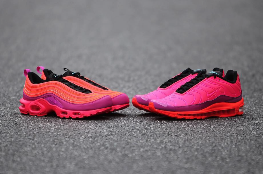 Nike Air Max Plus 97 Hybrids in Racer Pink and Hyper Magenta