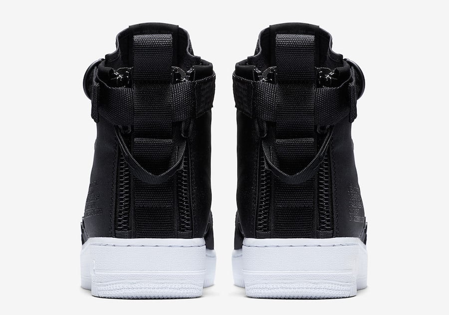 nike sf af1 mid black nylon and white