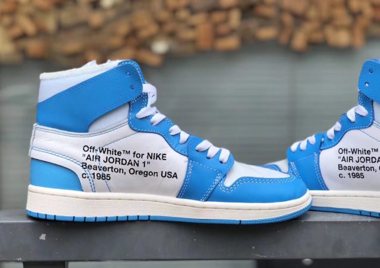 unc blue jordan 1 off white