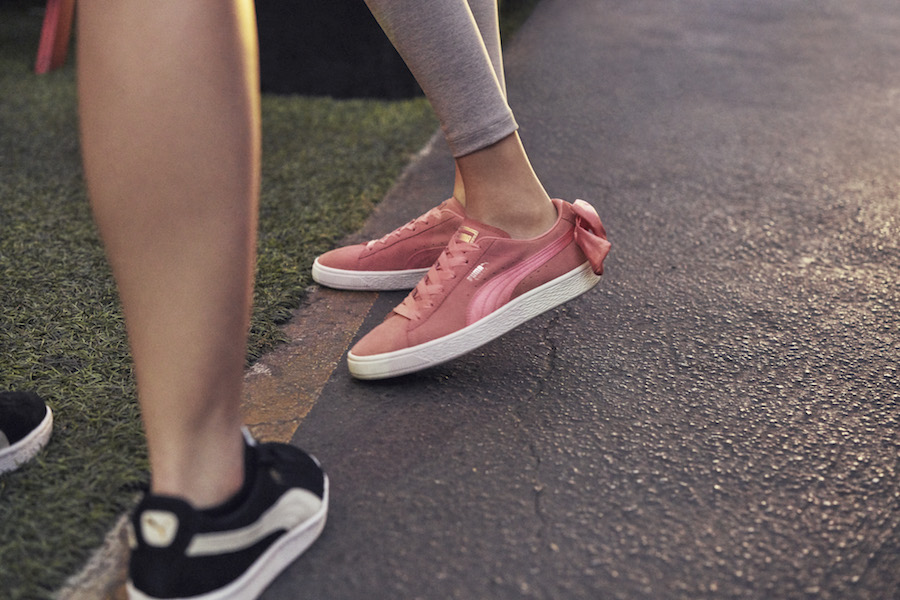 puma suede pink bow