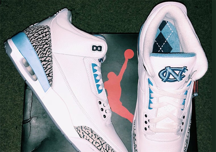 New images of the ‘UNC’ Air Jordan 3 PE