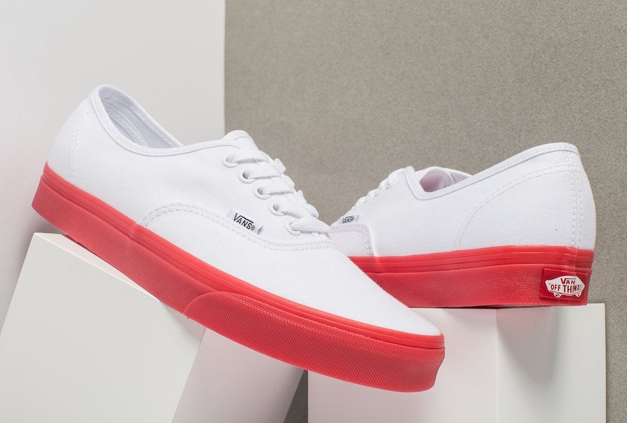 vans authentic white red