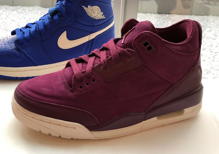 burgundy jordans 3