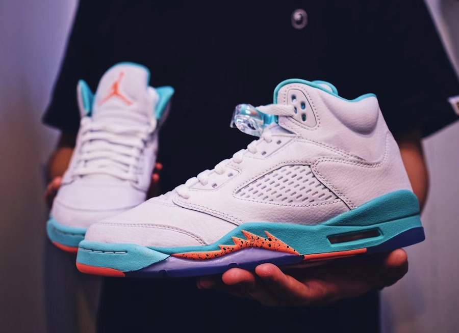 aqua jordans 5