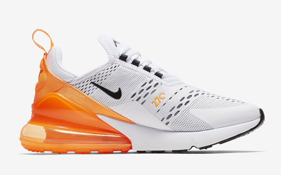 nike air max 270 black white and orange