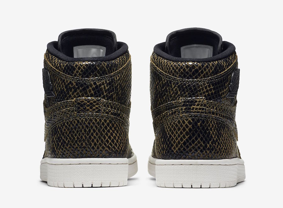 Air Jordan 1 High Premium Snakeskin Olive Canvas AH7389-302