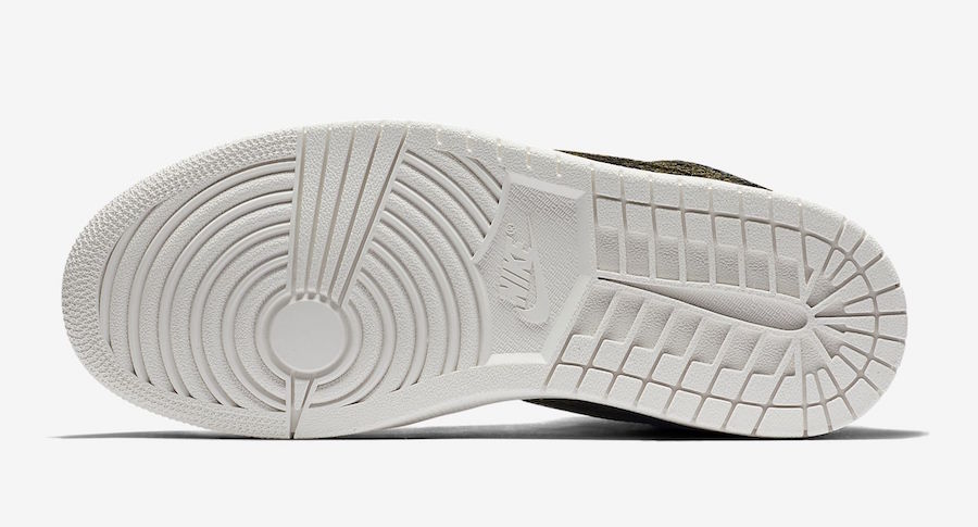 Air Jordan 1 High Premium Snakeskin Olive Canvas AH7389-302