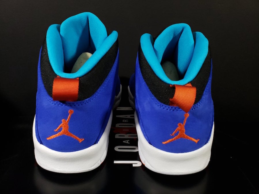 orange and blue jordan 10