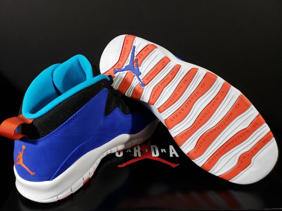 blue and orange jordan 10