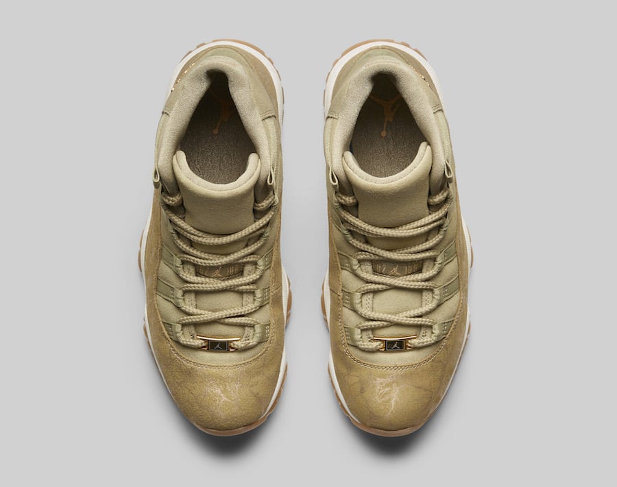 Air Jordan 11 Neutral Olive Sail Gum Light Brown Metallic Stout 378037-016