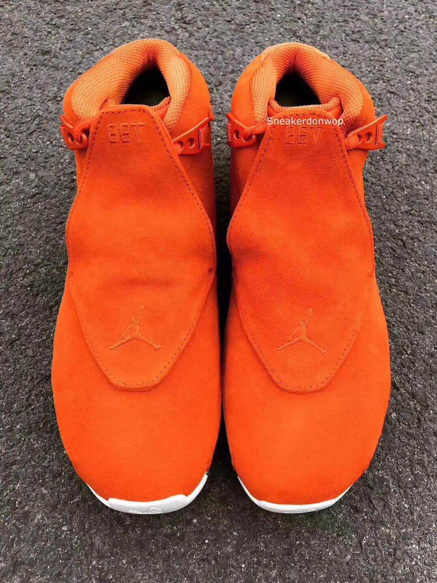 Air Jordan 18 Orange Suede Campfire Sail AA2494-801