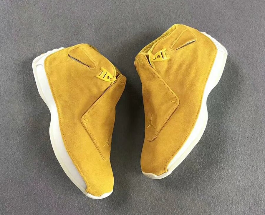 Air Jordan 18 Yellow Suede AA2494-701 Yellow Ochre Sail