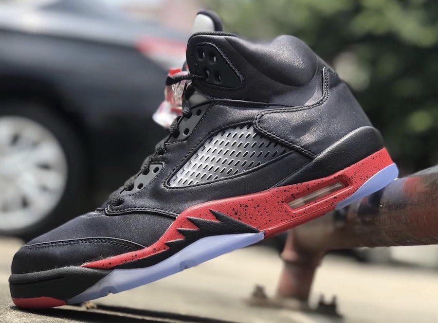 jordan 5 satin bred on feet