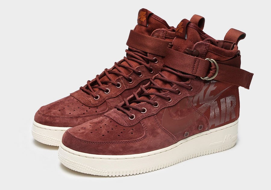 Nike SF AF1 Mid Burgundy Reddish Brown Release Info | SneakerFiles