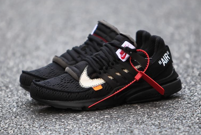 nike presto off white black on feet