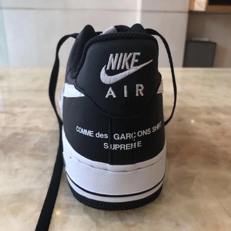 Supreme Comme des Garcons Nike Air Force 1 Low Black 2018 Release Date