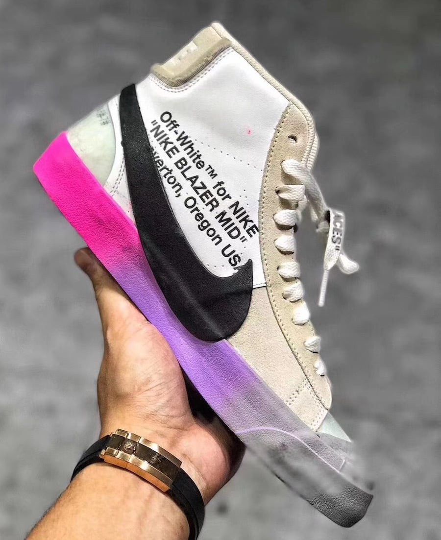 Off-White Nike Blazer Mid Pink Purple Gradient Sole