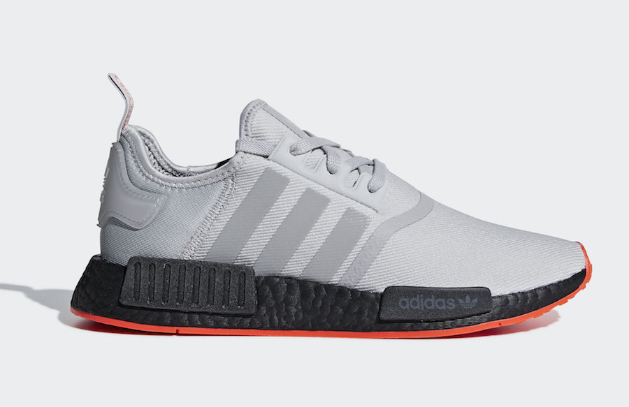 adidas NMD R1 Grey Solar Red F35882 