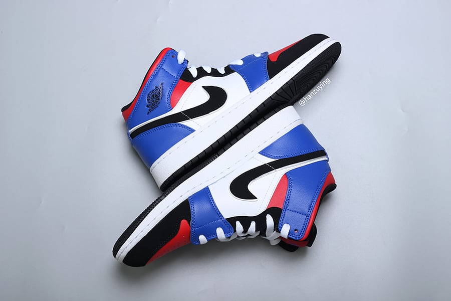 Air Jordan 1 Mid Top 3 Blue Red Black White 554725-124